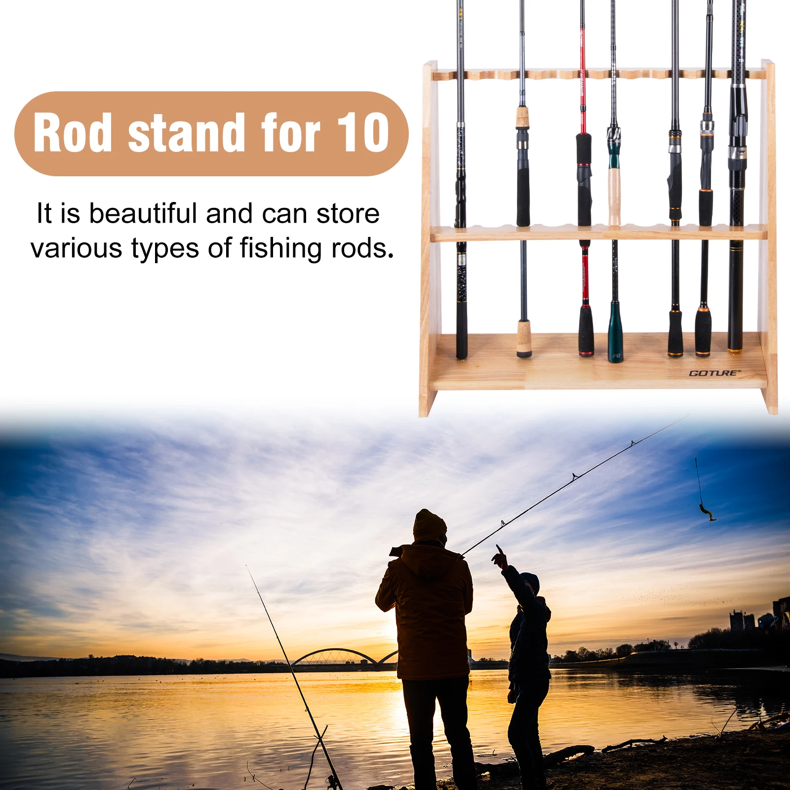 Penyangga Joran Pancing Kayu G - Fishing Rod Rack ulasan dan harga